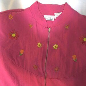 Vintage Women's Floral Embroidered Bonnie Blain Tracksuit Sz M